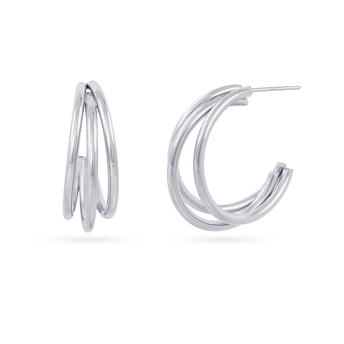 Aros Essentials triple tubular grandes Plateado Anartxy
