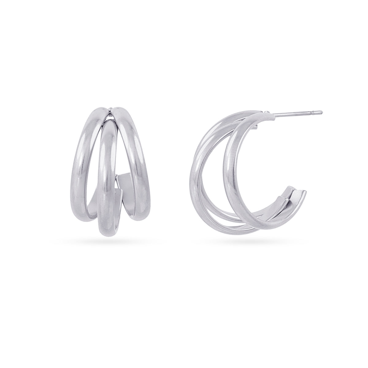 Aros Essentials triple tubular medianos Plateado Anartxy
