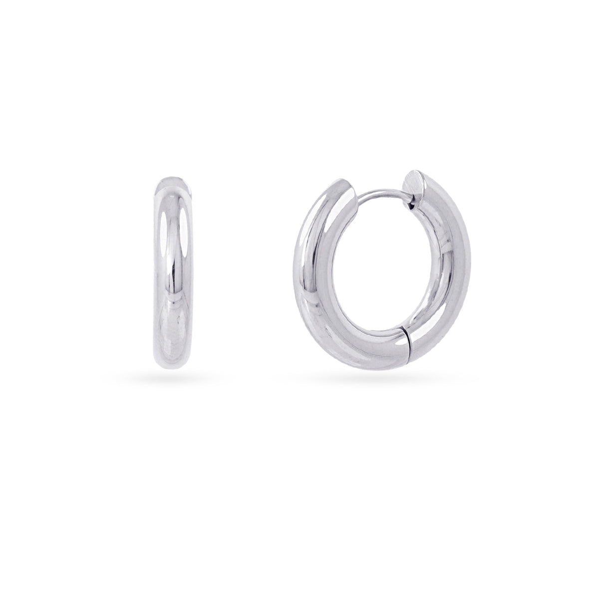 Aros Essentials tubular brillo medianos Plateado Anartxy
