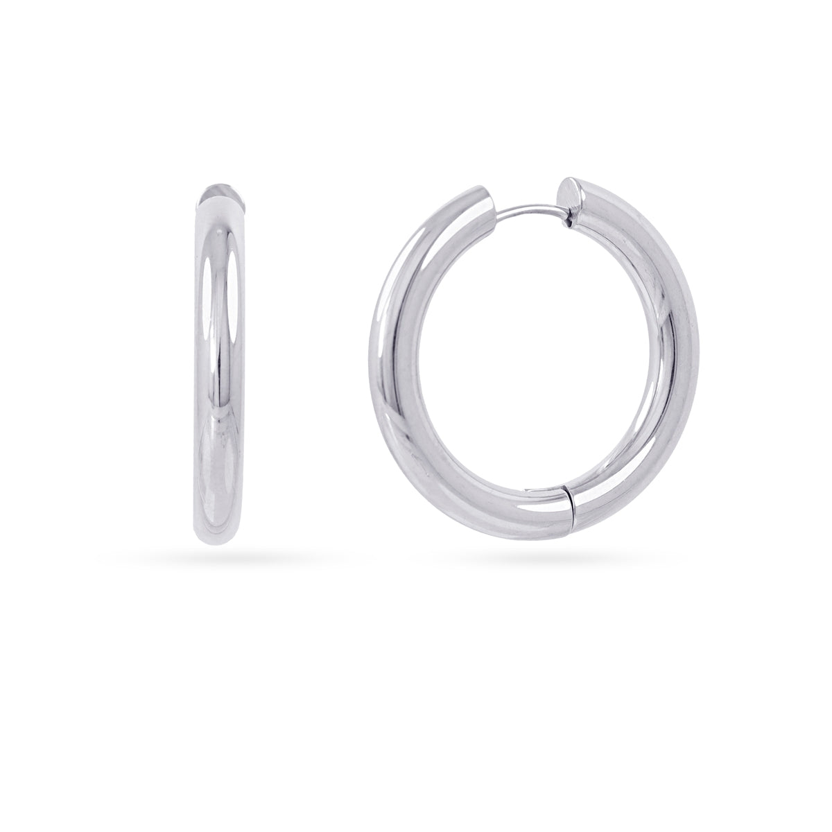 Aros Essentials tubular brillo grandes Plateado Anartxy