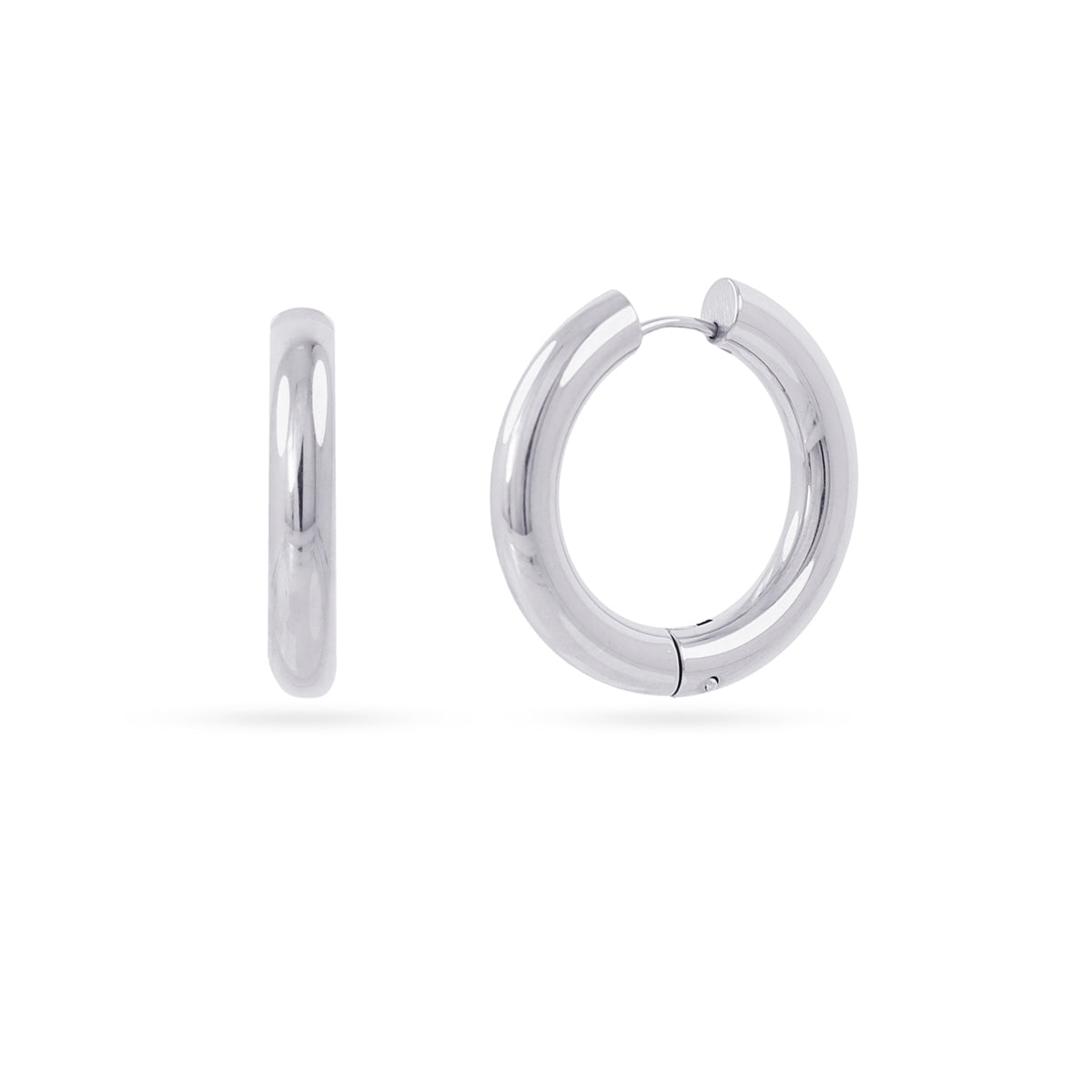 Aros Essentials tubular brillo medianos-grandes Plateado Anartxy