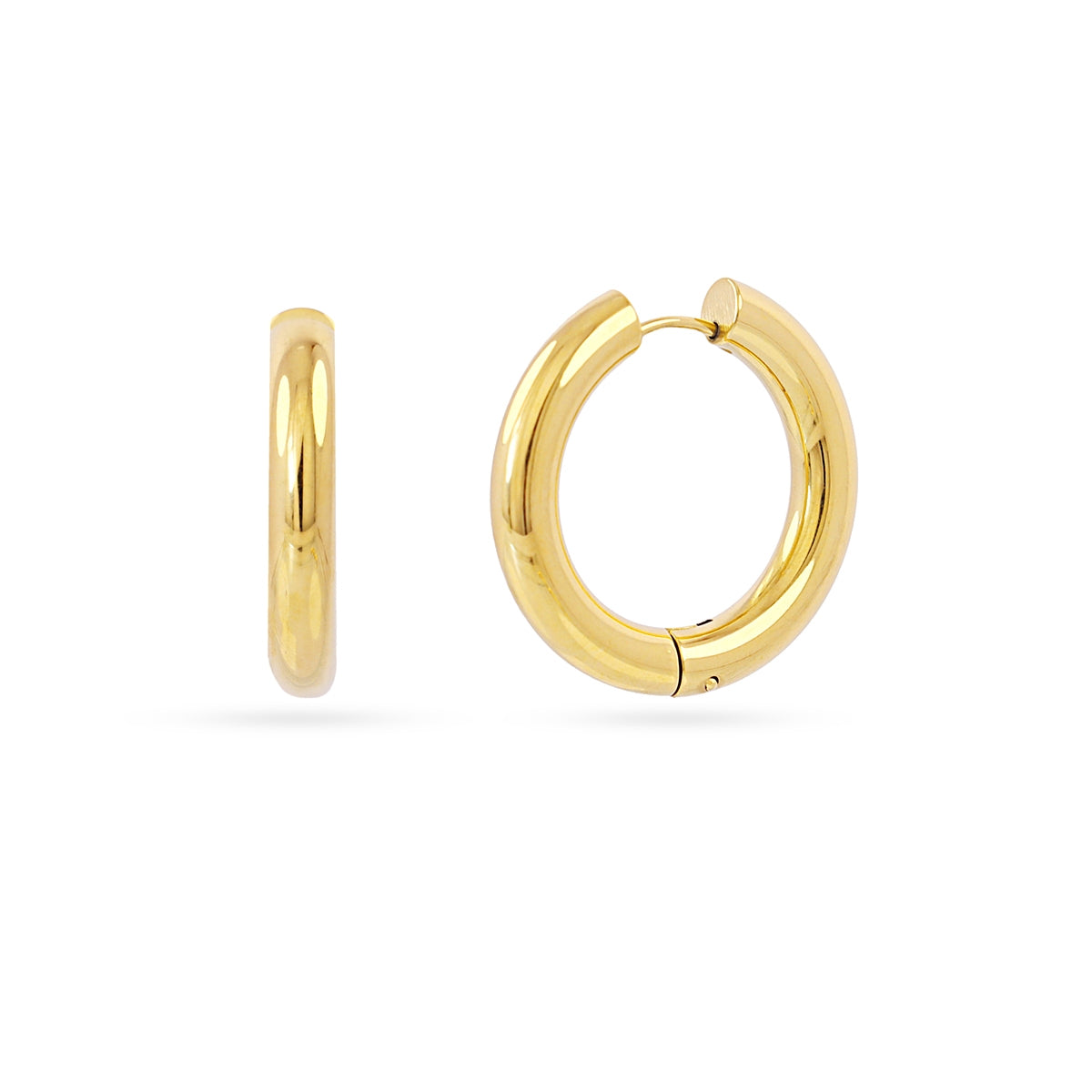 Aros Essentials tubular brillo medianos-grandes Dorado Anartxy