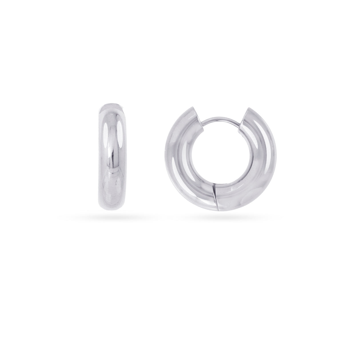 Aros Essentials tubular brillo pequeños Plateado Anartxy