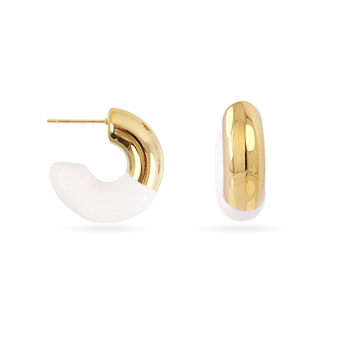 Aros gruesos Essentials esmaltado Blanco Anartxy