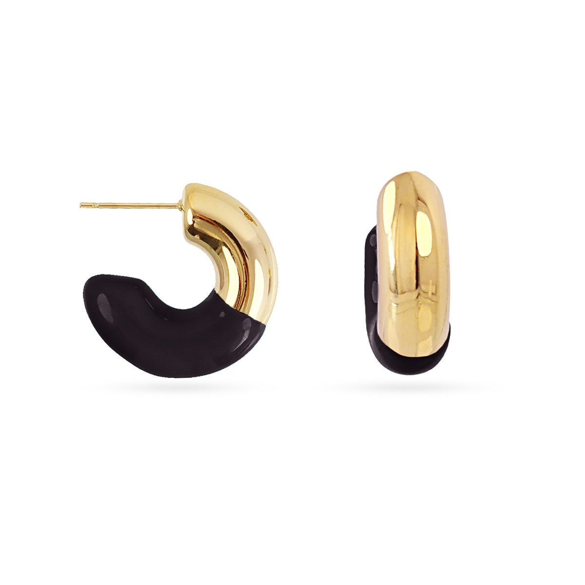 Aros gruesos Essentials esmaltado Negro Anartxy