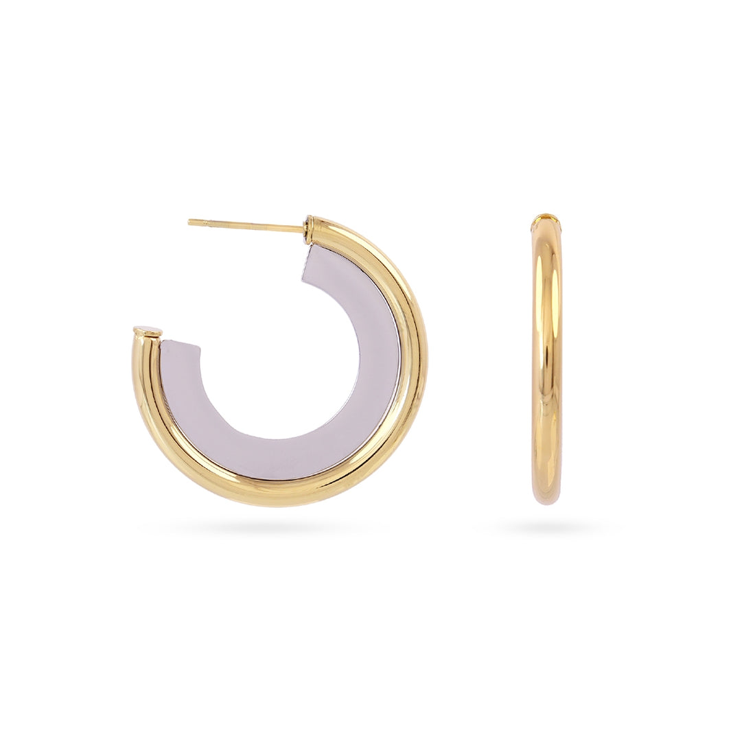 Aros mini abiertos Essentials minimal oro-plata Combinado metalizado Anartxy