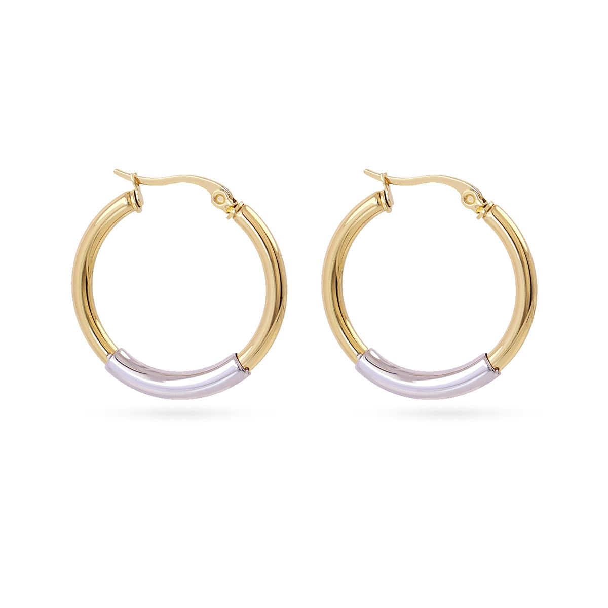 Aros mini Essentials bicolor metálico Combinado metalizado Anartxy