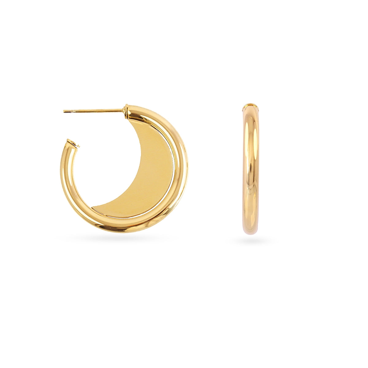 Aros mini Essentials diseño dual Dorado Anartxy