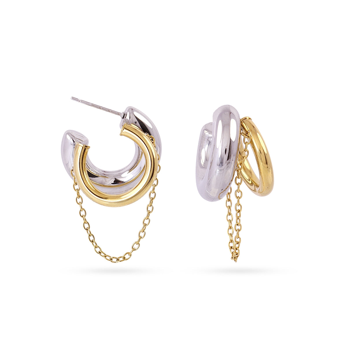 Aros Mini Essentials doble bicolor Combinado metalizado Anartxy