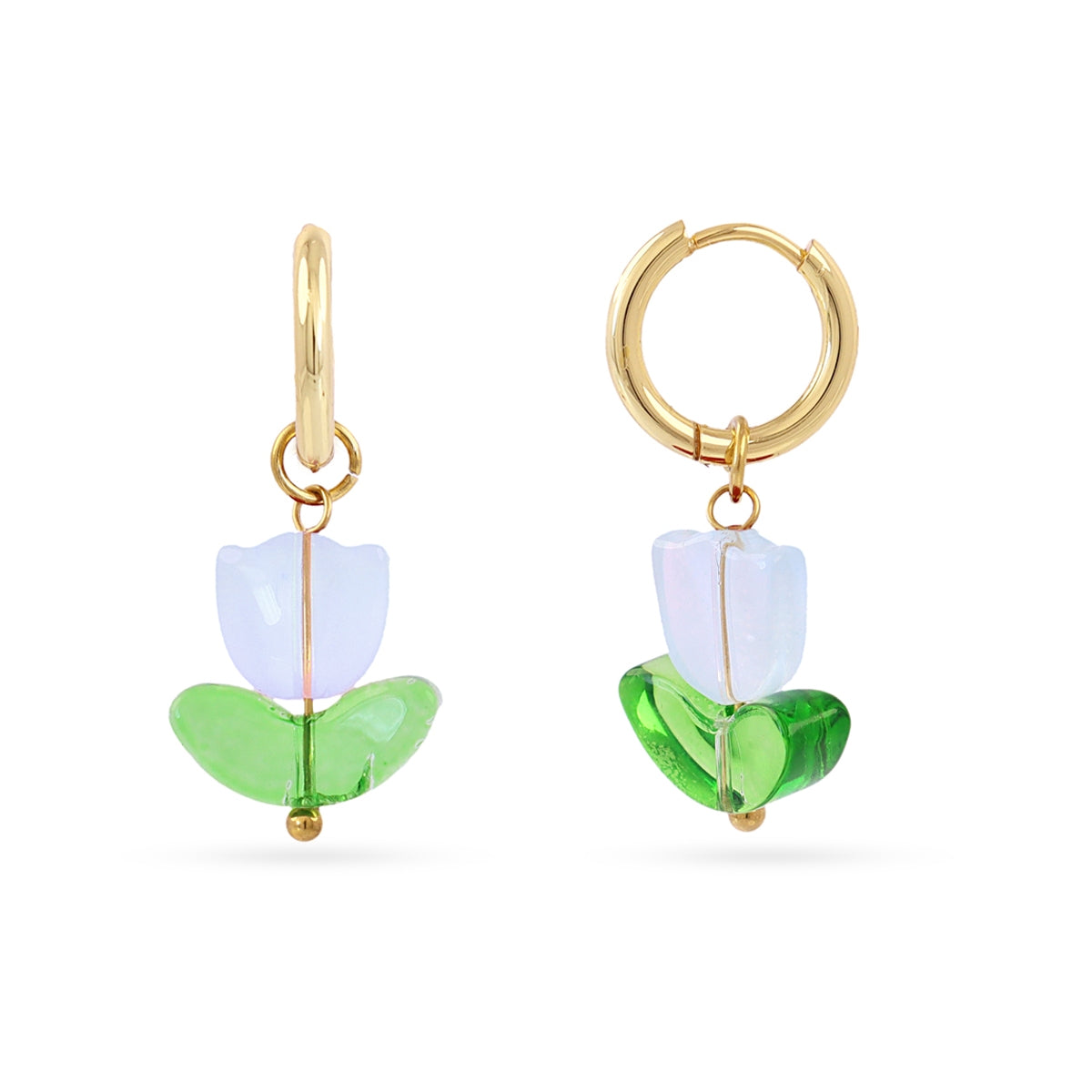 Aros Trencadis colgante tulipán Azul claro Anartxy