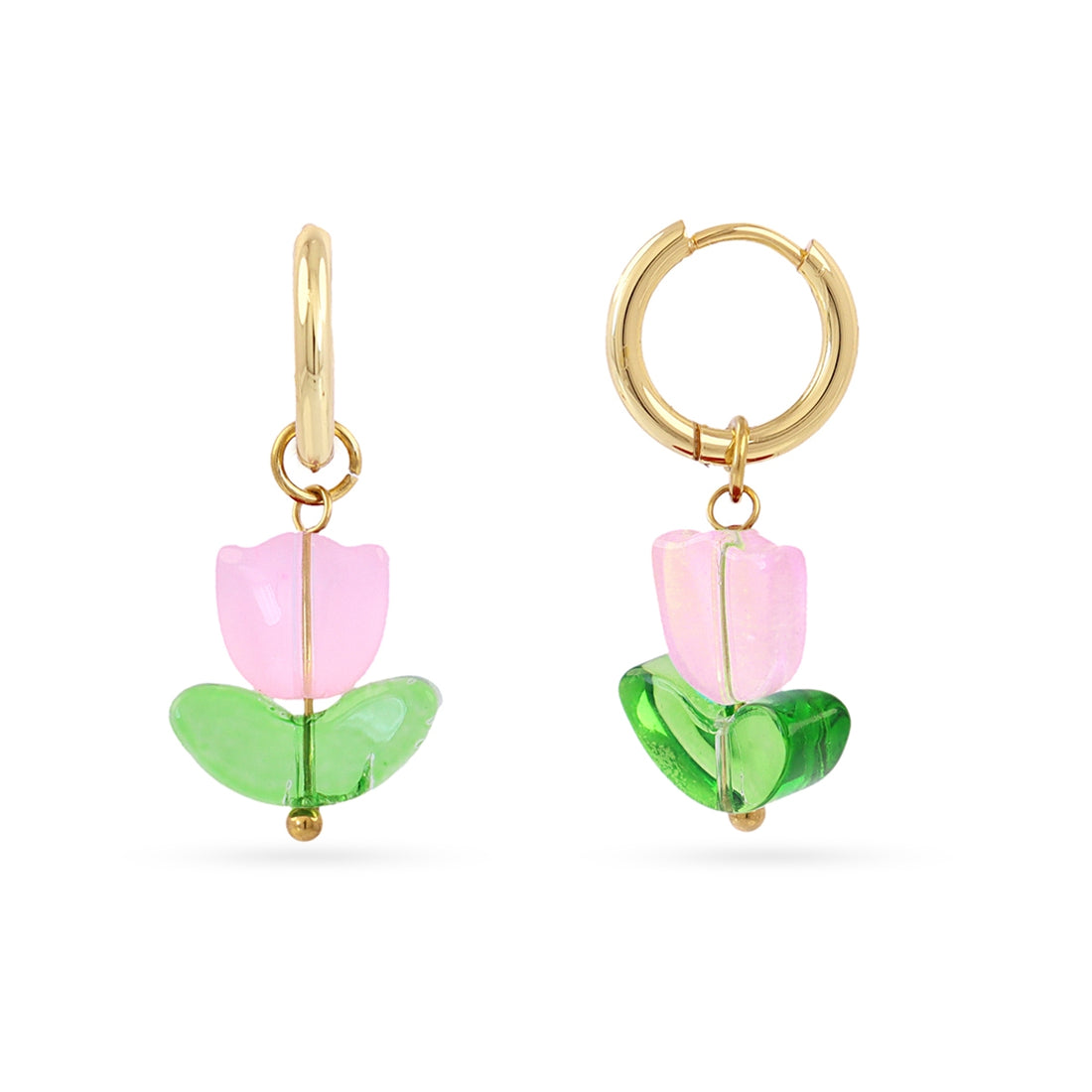 Aros Trencadis colgante tulipán Rosa Anartxy