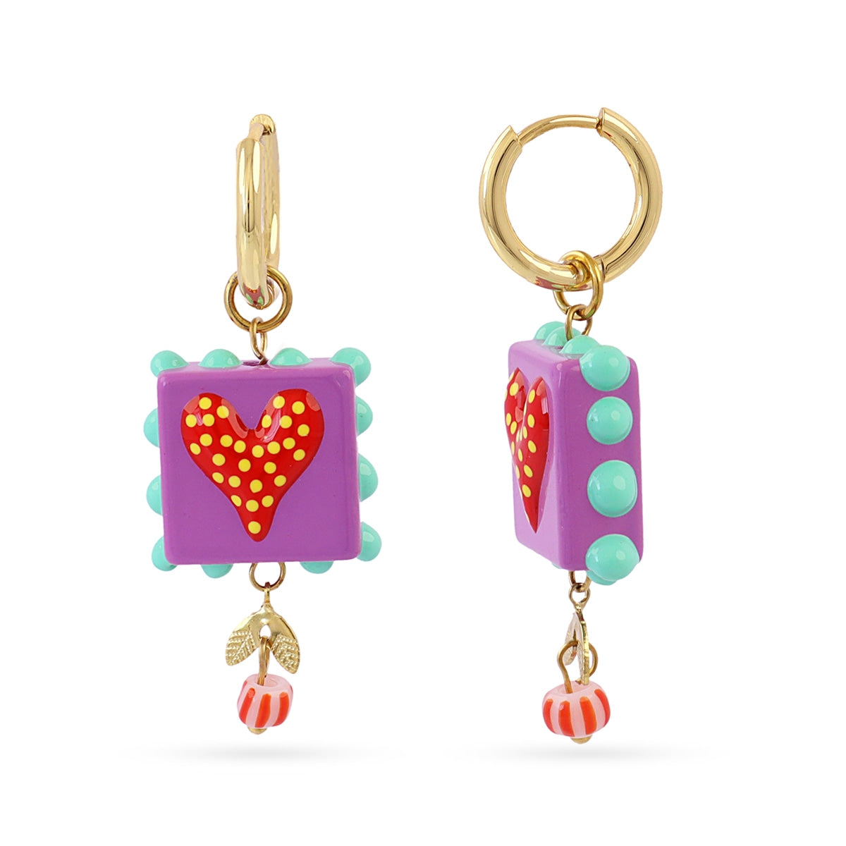 Aros Trencadis sello corazón Dorado Anartxy