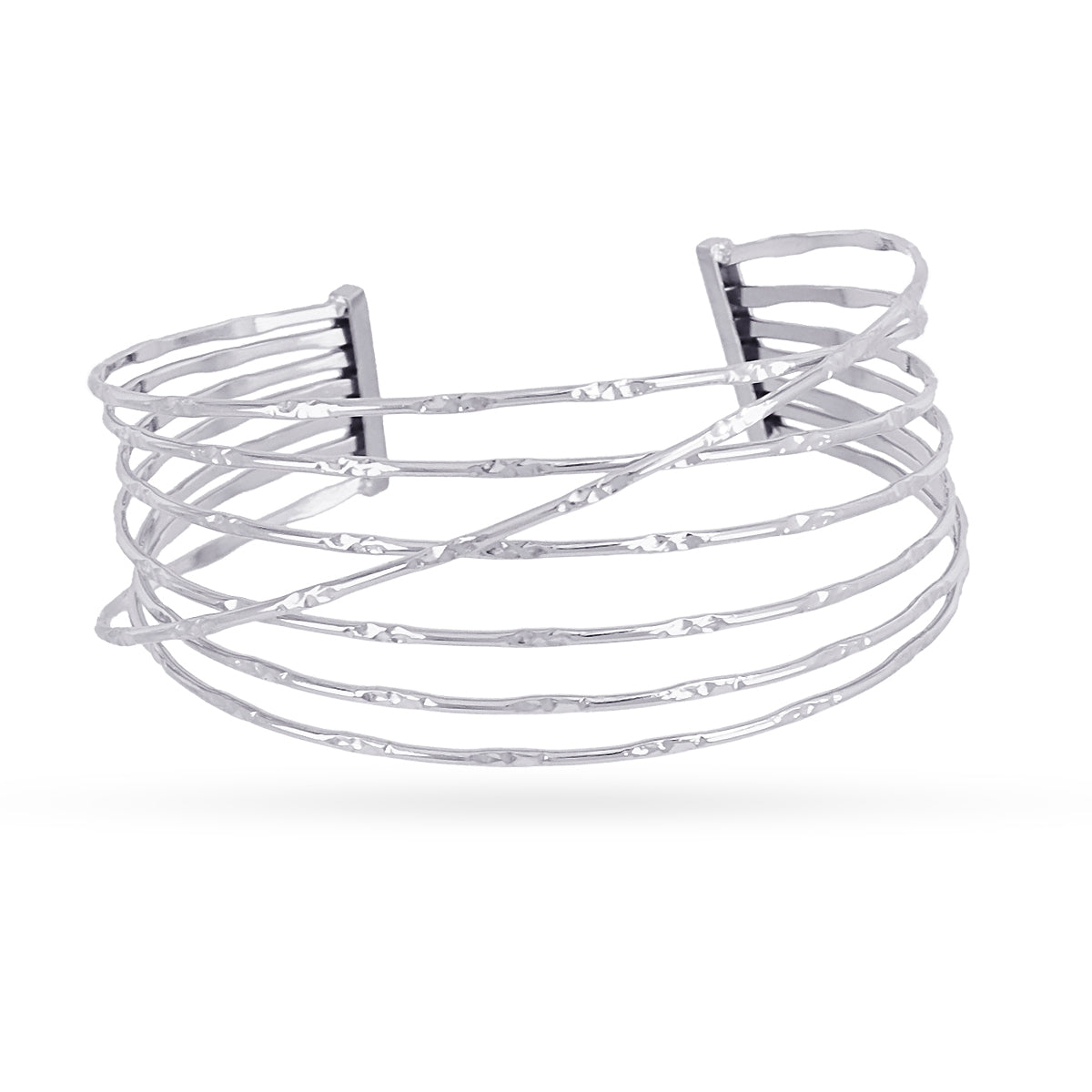 Brazalete Essentials hilos cruzados Plateado Anartxy