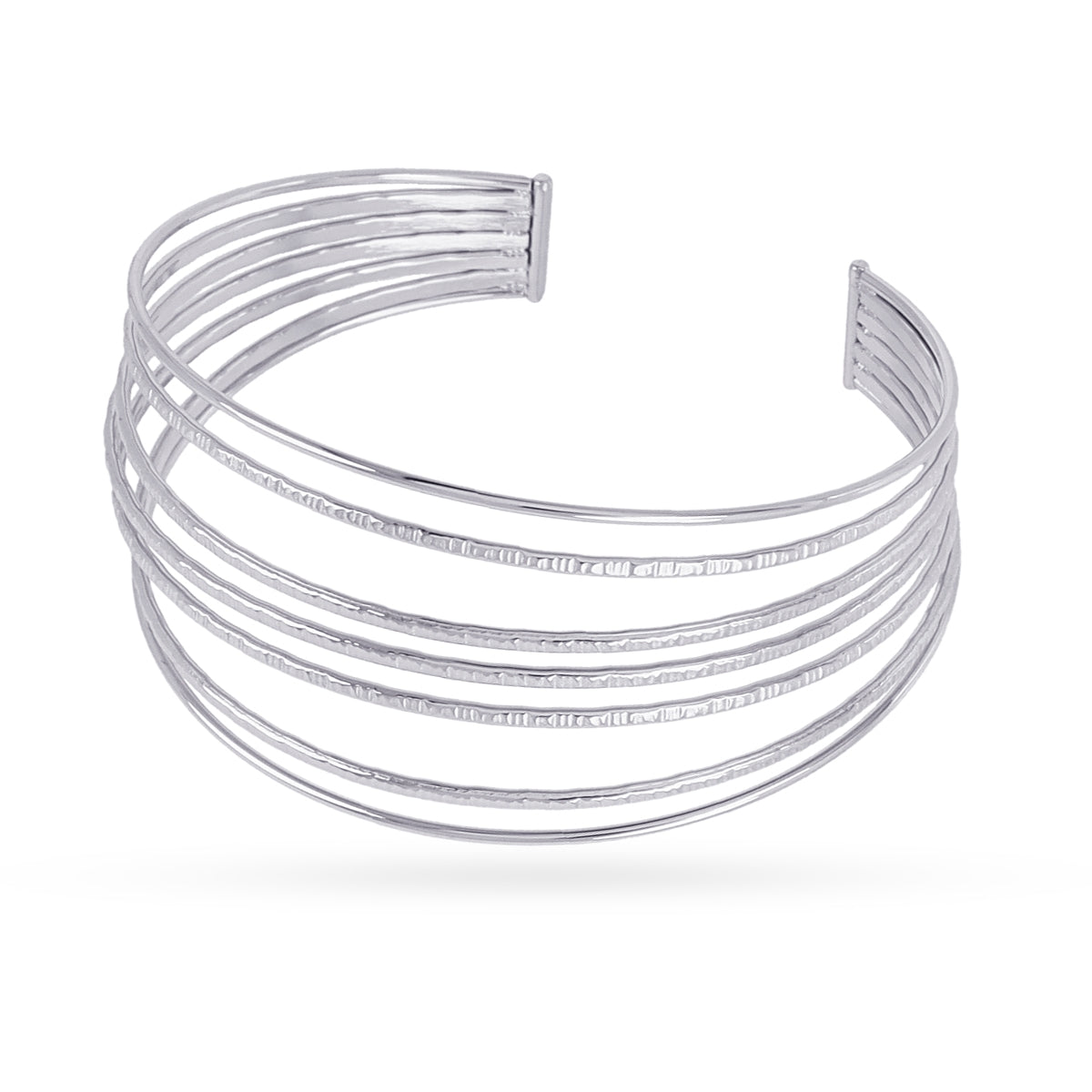Brazalete Essentials multilínea textura Plateado Anartxy
