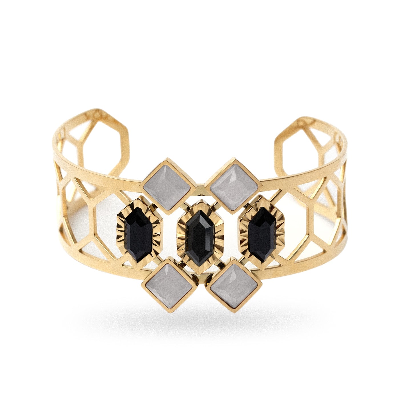 Brazalete Gleam piedras Negro Anartxy