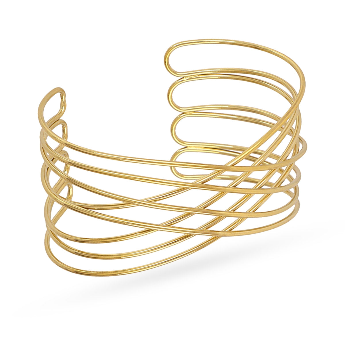 Brazalete multi tubos entrelazados Dorado Anartxy