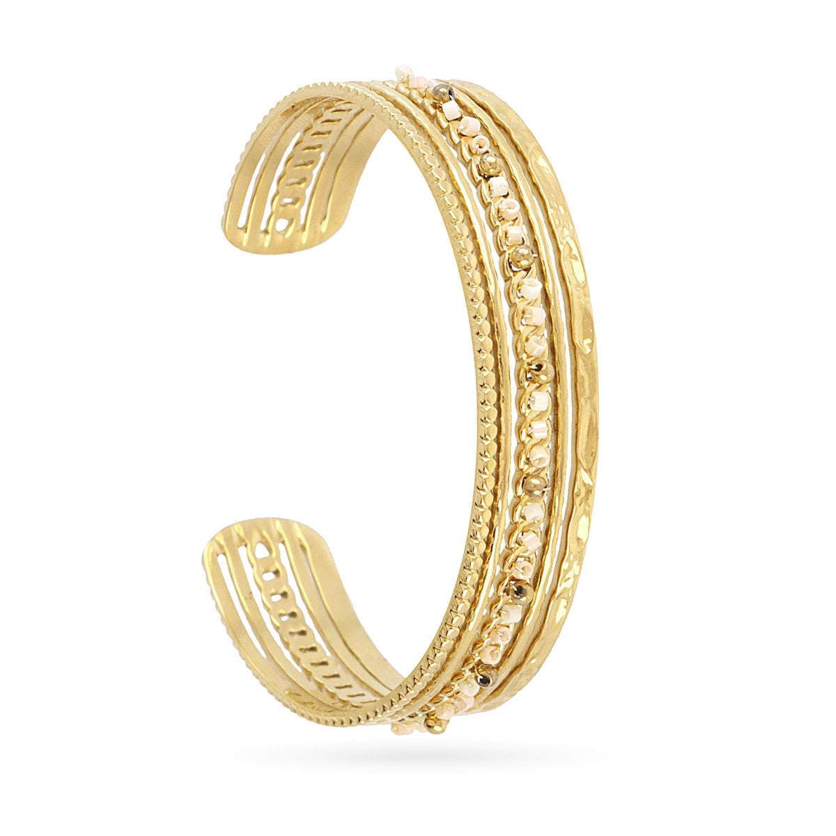 Brazalete Spirit doble banda ajustable Beige Anartxy