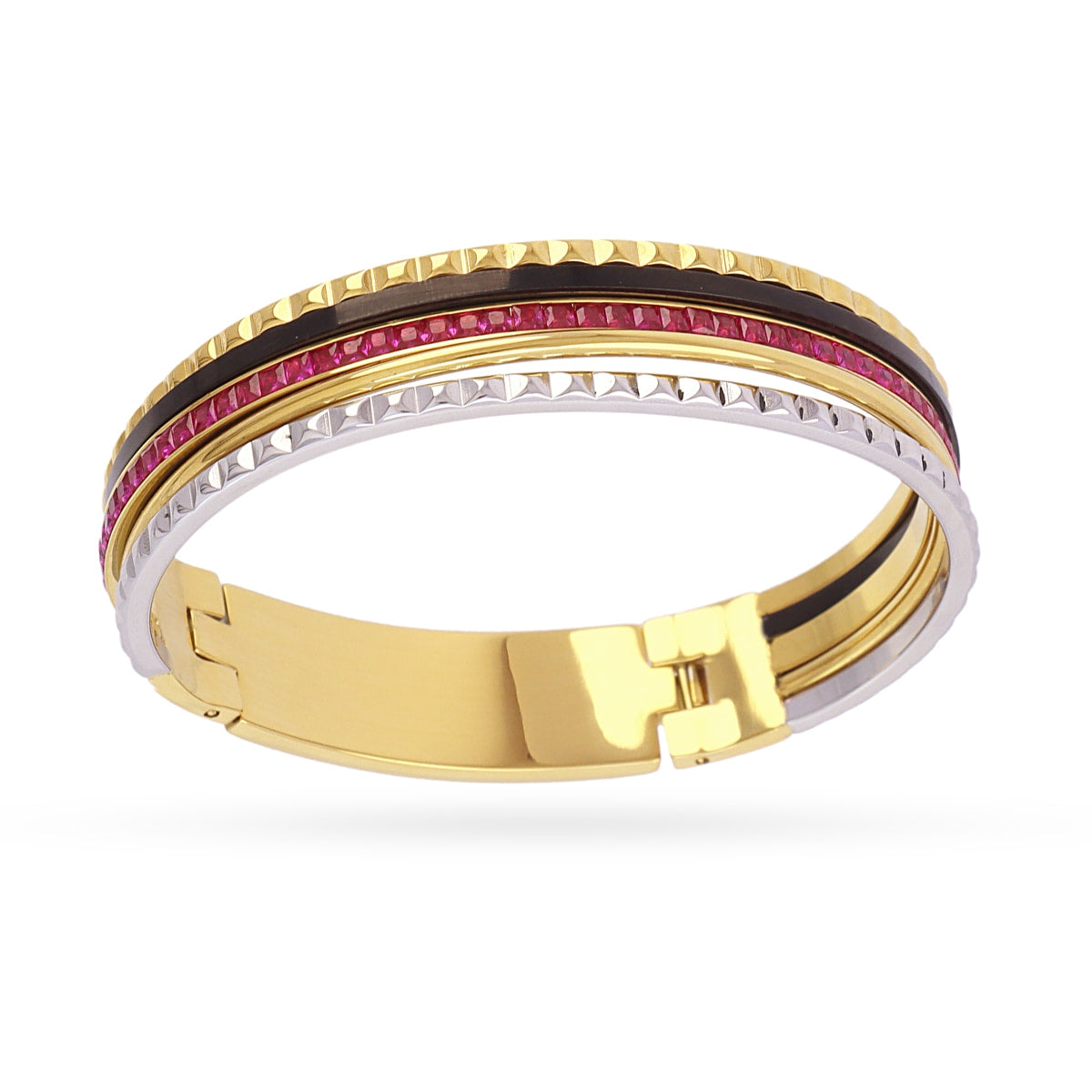 Brazalete Vandal multiaro grueso multicolor Fucsia Anartxy