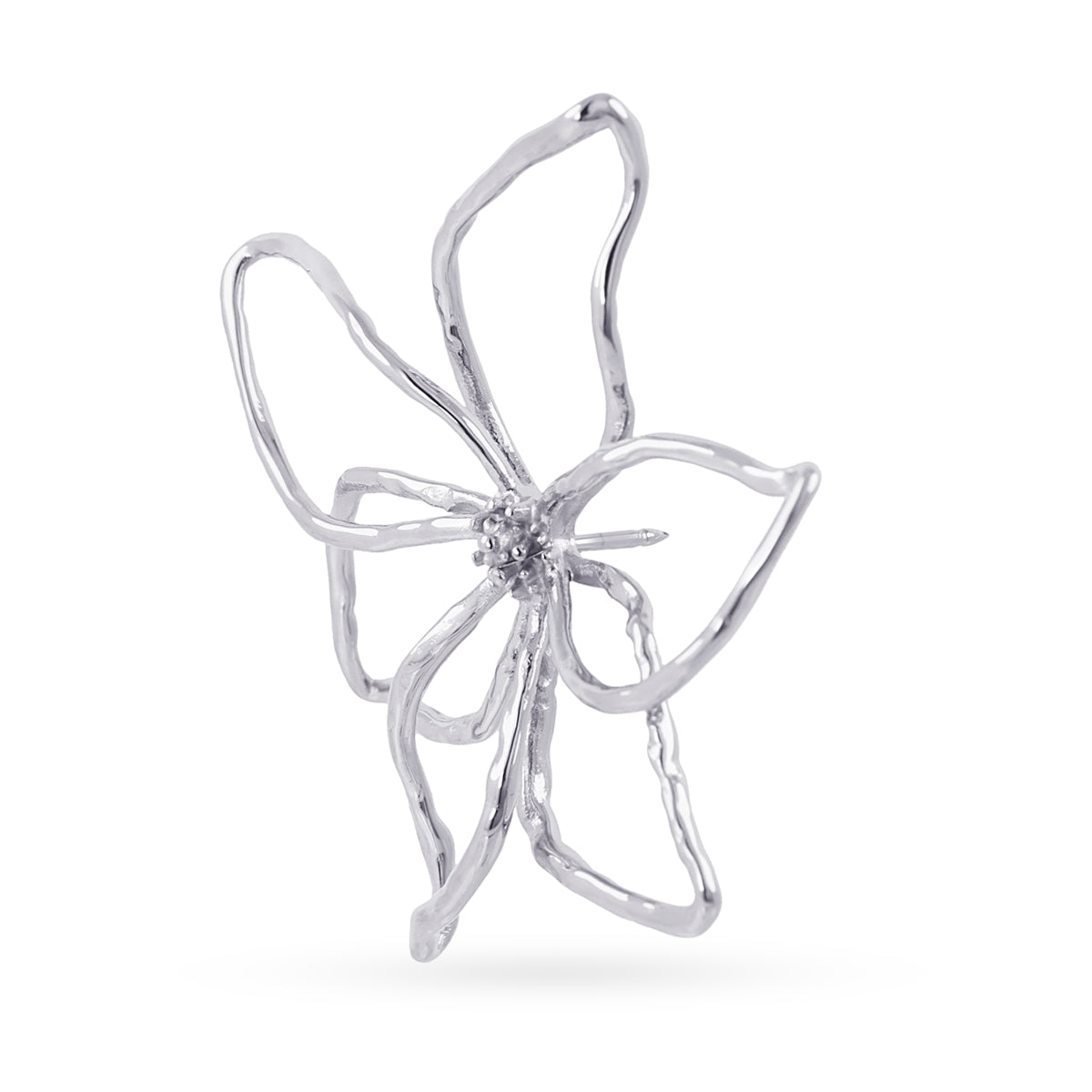 Broche Essentials flor silueta Plateado Anartxy