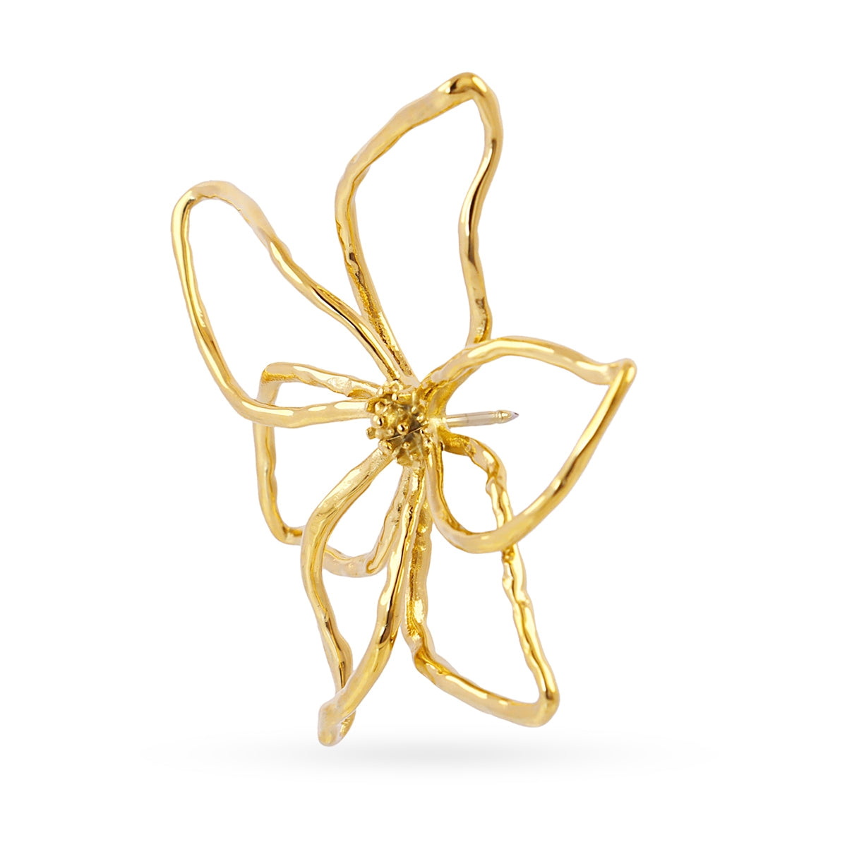 Broche Essentials flor silueta Dorado Anartxy