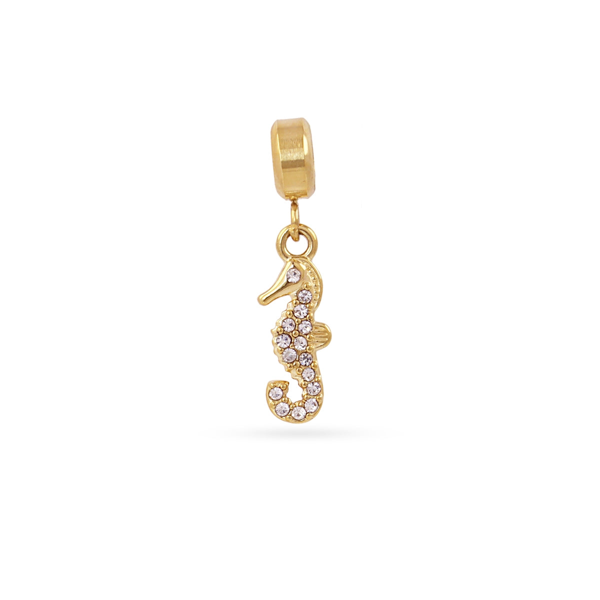 Charm caballito de mar circonitas Dorado Anartxy
