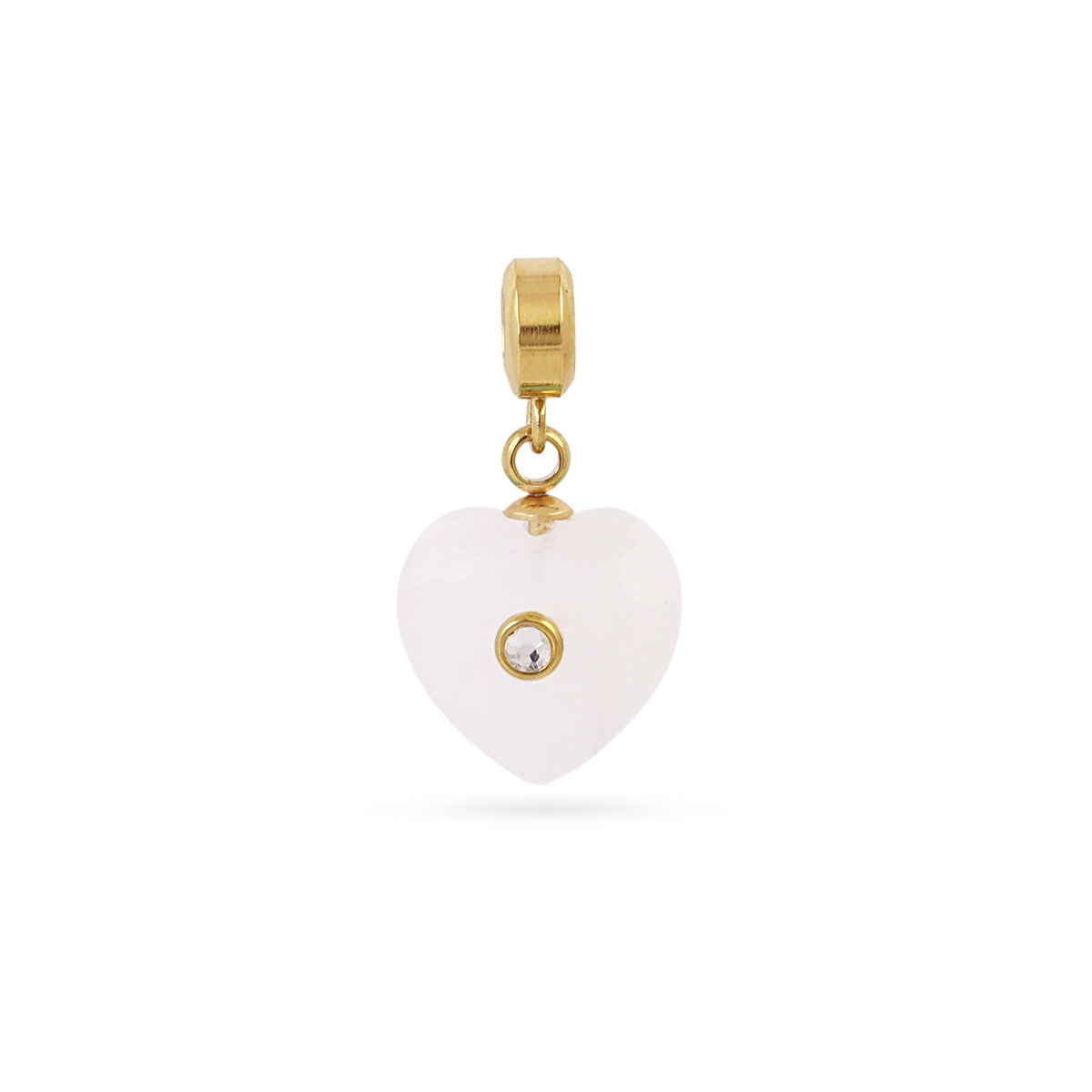 Charm corazón piedra circonita Blanco Anartxy