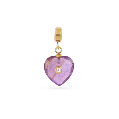 Charm corazón piedra circonita Morado Anartxy