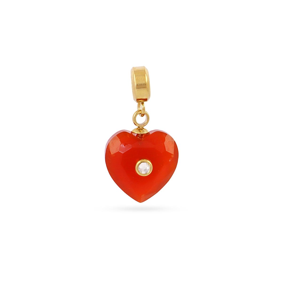 Charm corazón piedra circonita Rojo Anartxy