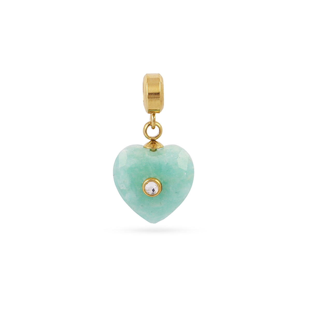 Charm corazón piedra circonita Turquesa Anartxy