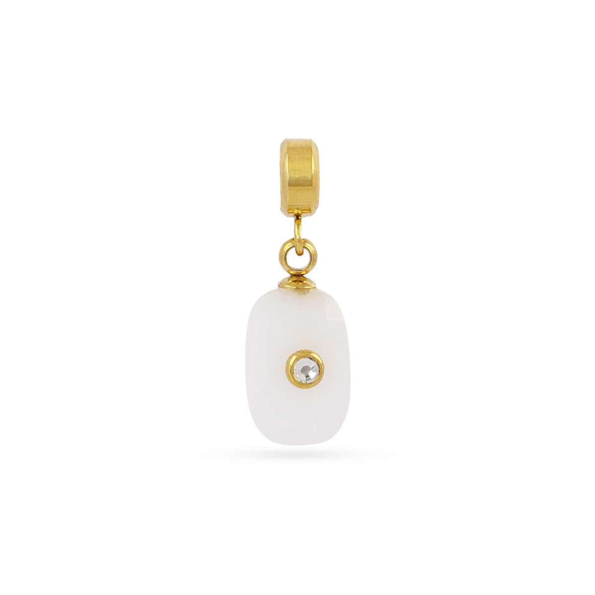 Charm piedra y circonita Blanco Anartxy