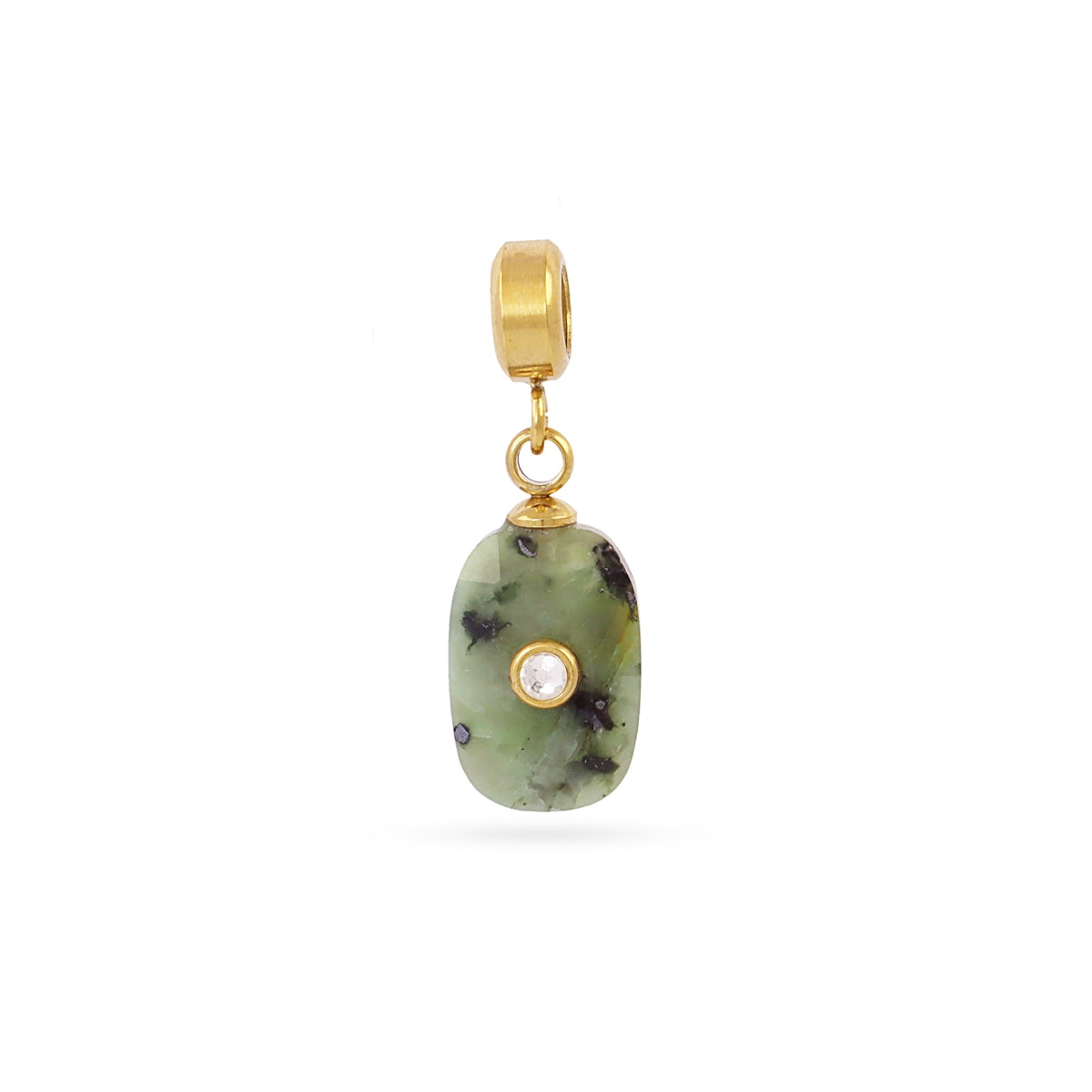 Charm piedra y circonita Verde Anartxy