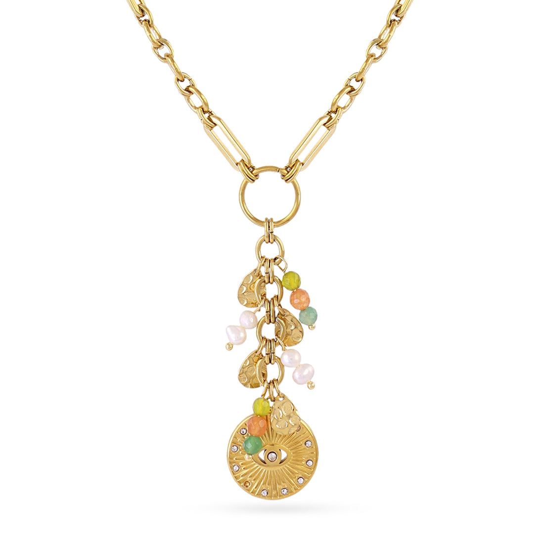 Collar Astros cadena ojo simbólico Verde Anartxy