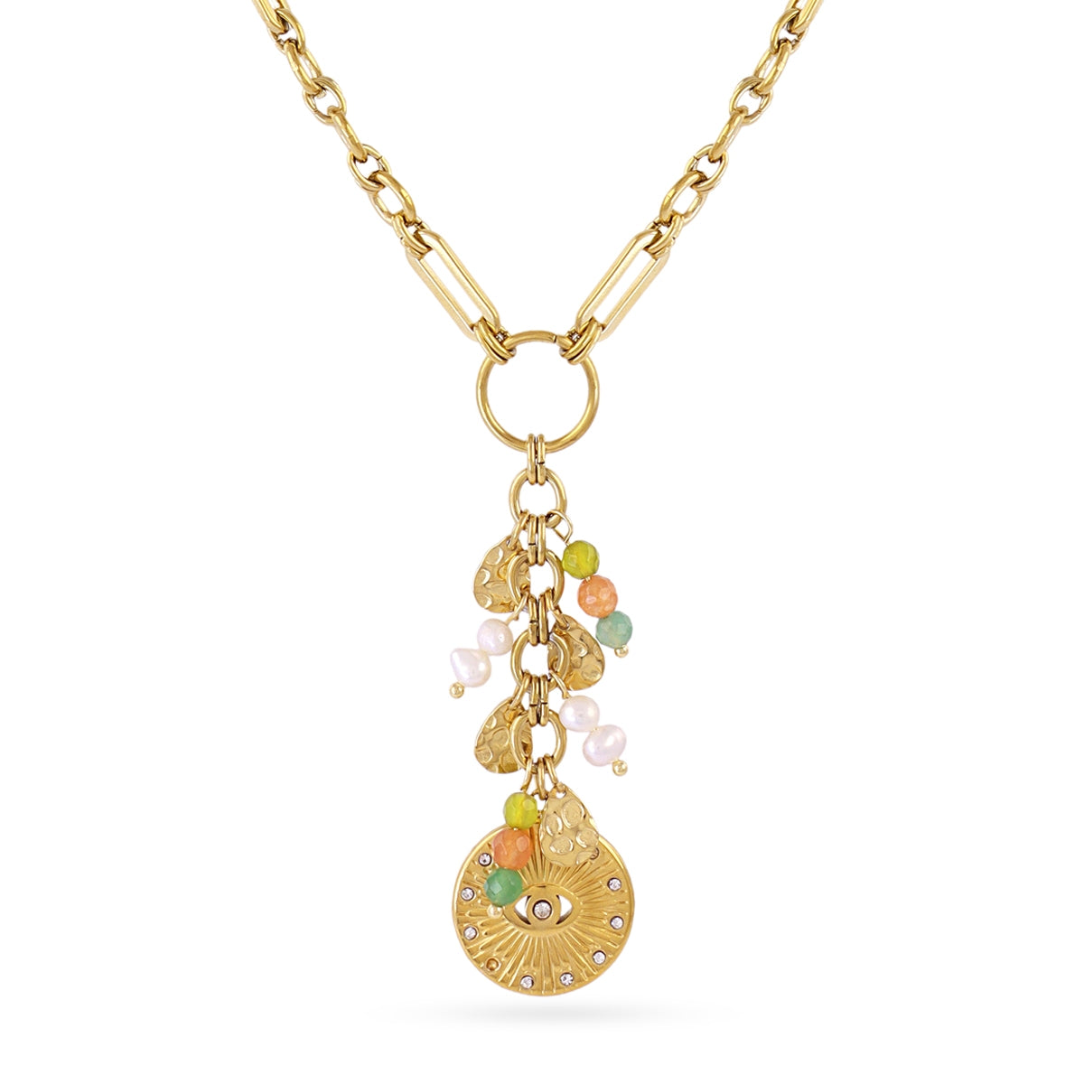 Collar Astros cadena ojo simbólico Verde Anartxy