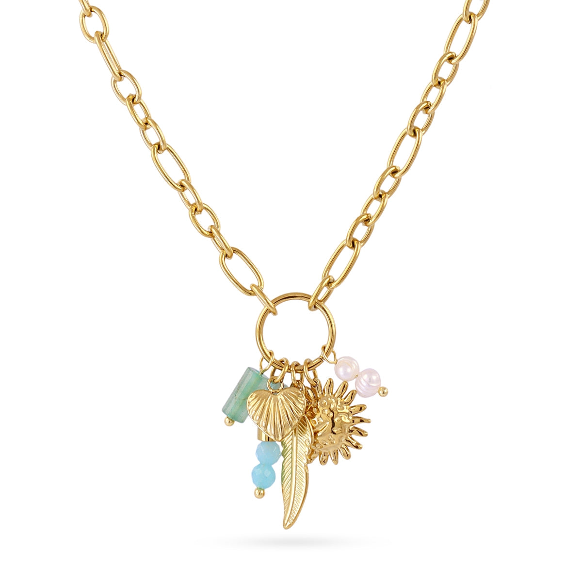 Collar Astros cadena sol Verde Anartxy