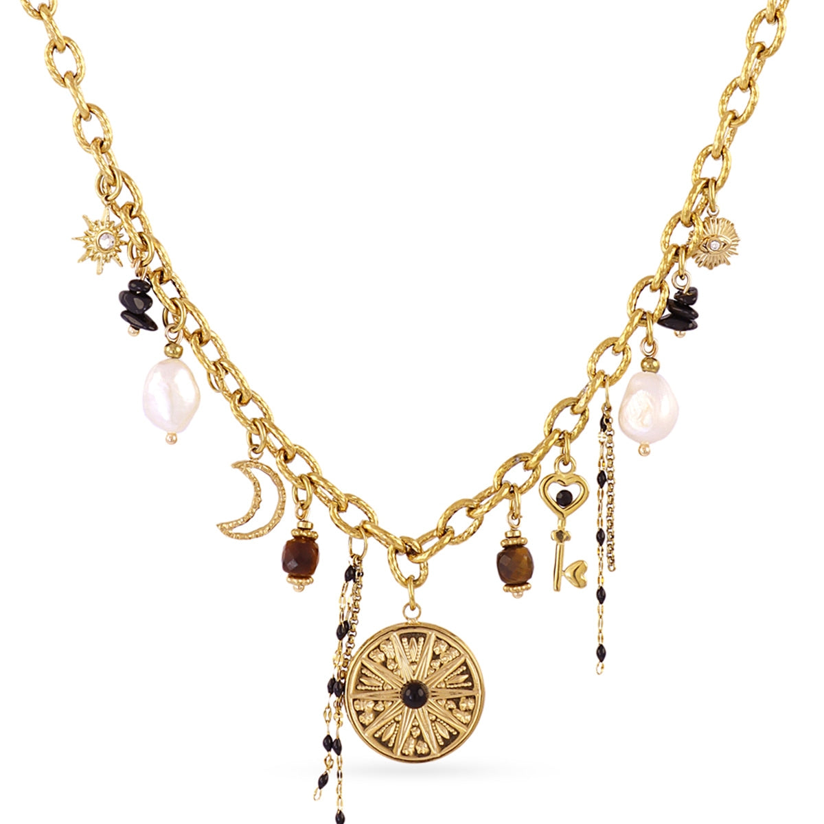 Collar Astros eclipse nocturno Dorado Anartxy