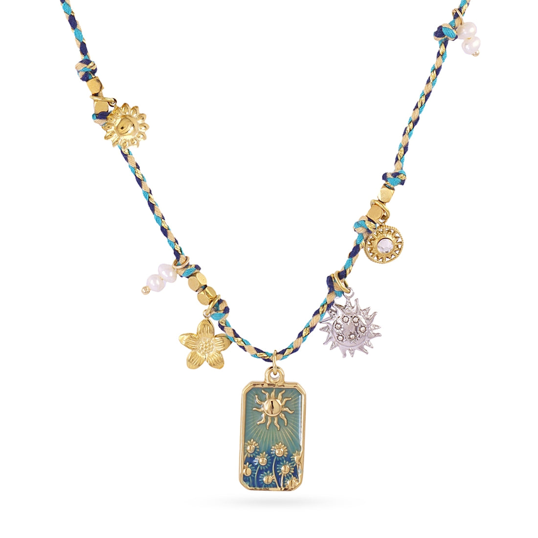 Collar Astros escapulario turquesa Dorado Anartxy