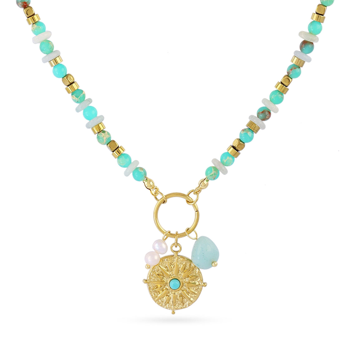 Collar Astros multicolor brújula Anartxy