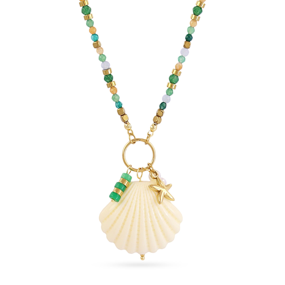 Collar Astros multicolor concha Verde Anartxy