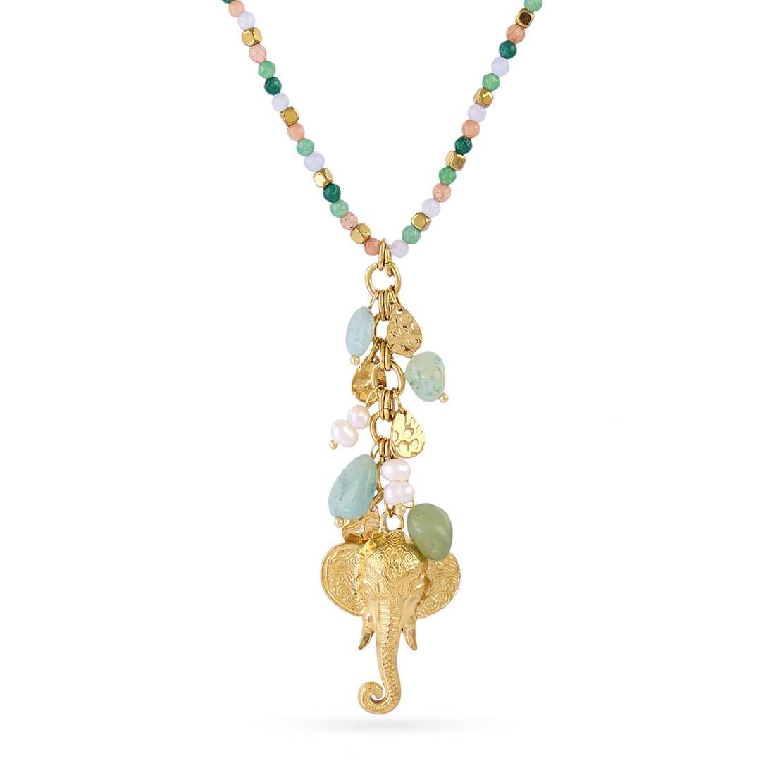 Collar Astros multicolor elefante Verde Anartxy