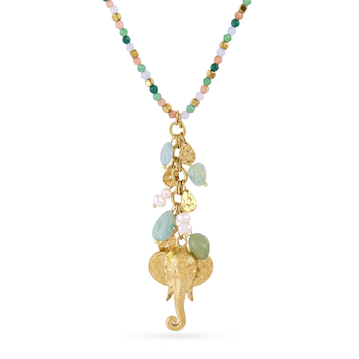 Collar Astros multicolor elefante Verde Anartxy