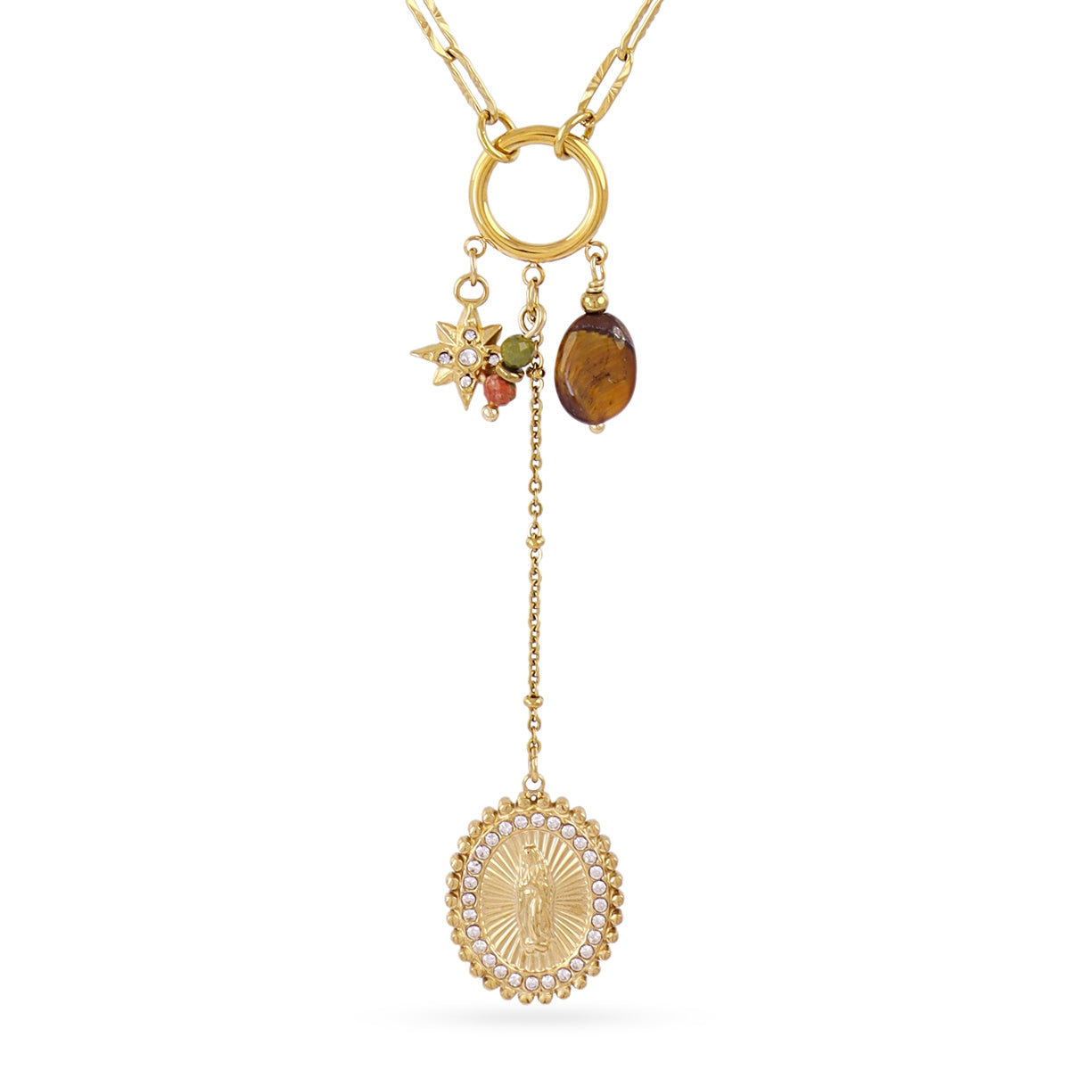 Collar Astros virgen ámbar Dorado Anartxy