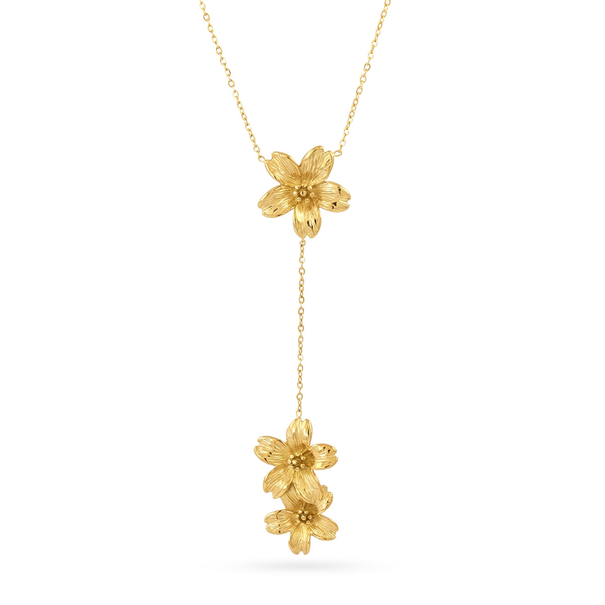 Collar corbatero Essentials flores Dorado Anartxy