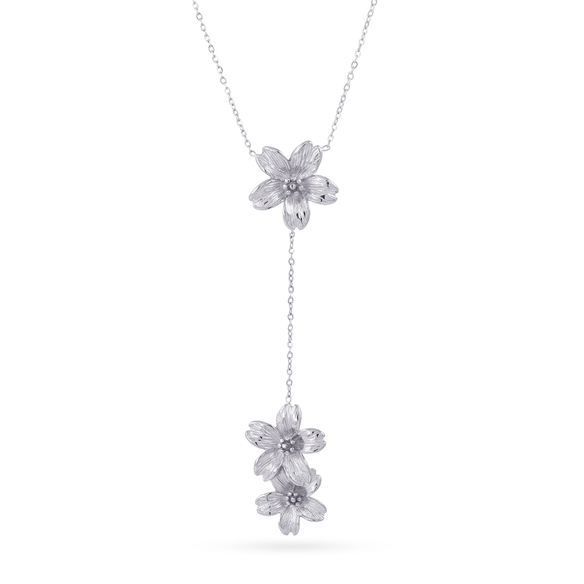 Collar corbatero Essentials flores Plateado Anartxy