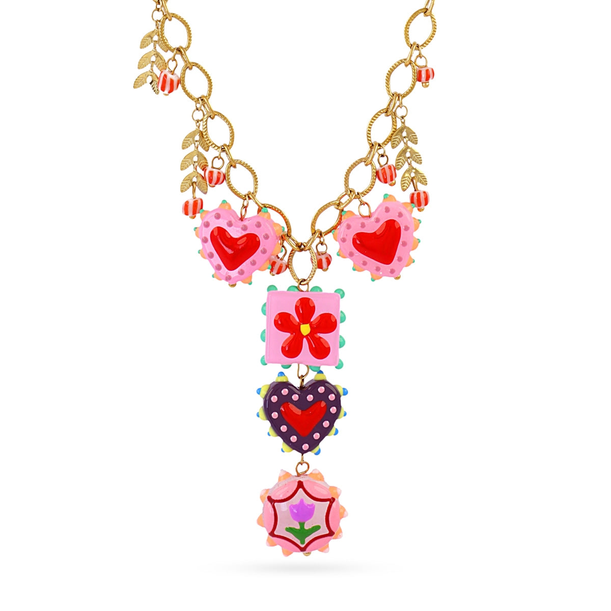 Collar corbatero Trencadis charms Dorado Anartxy