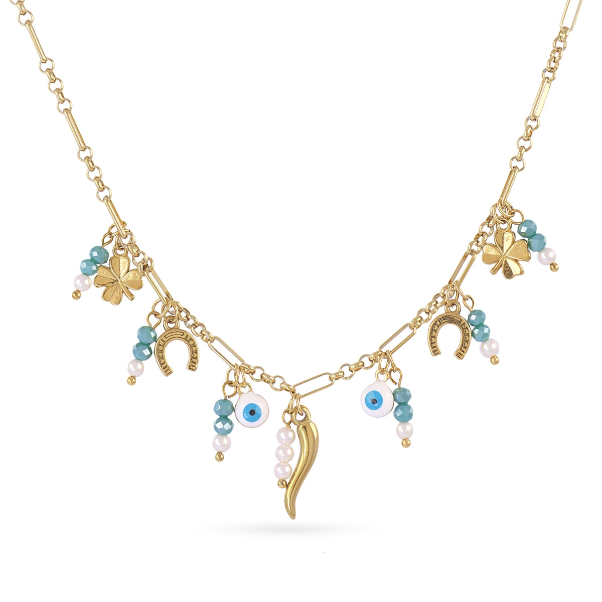 Collar Cornicello Fate Dorado Anartxy