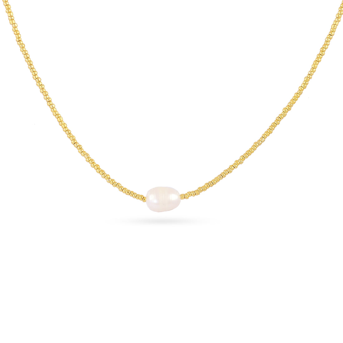 Collar de cadena con perla Dorado Anartxy