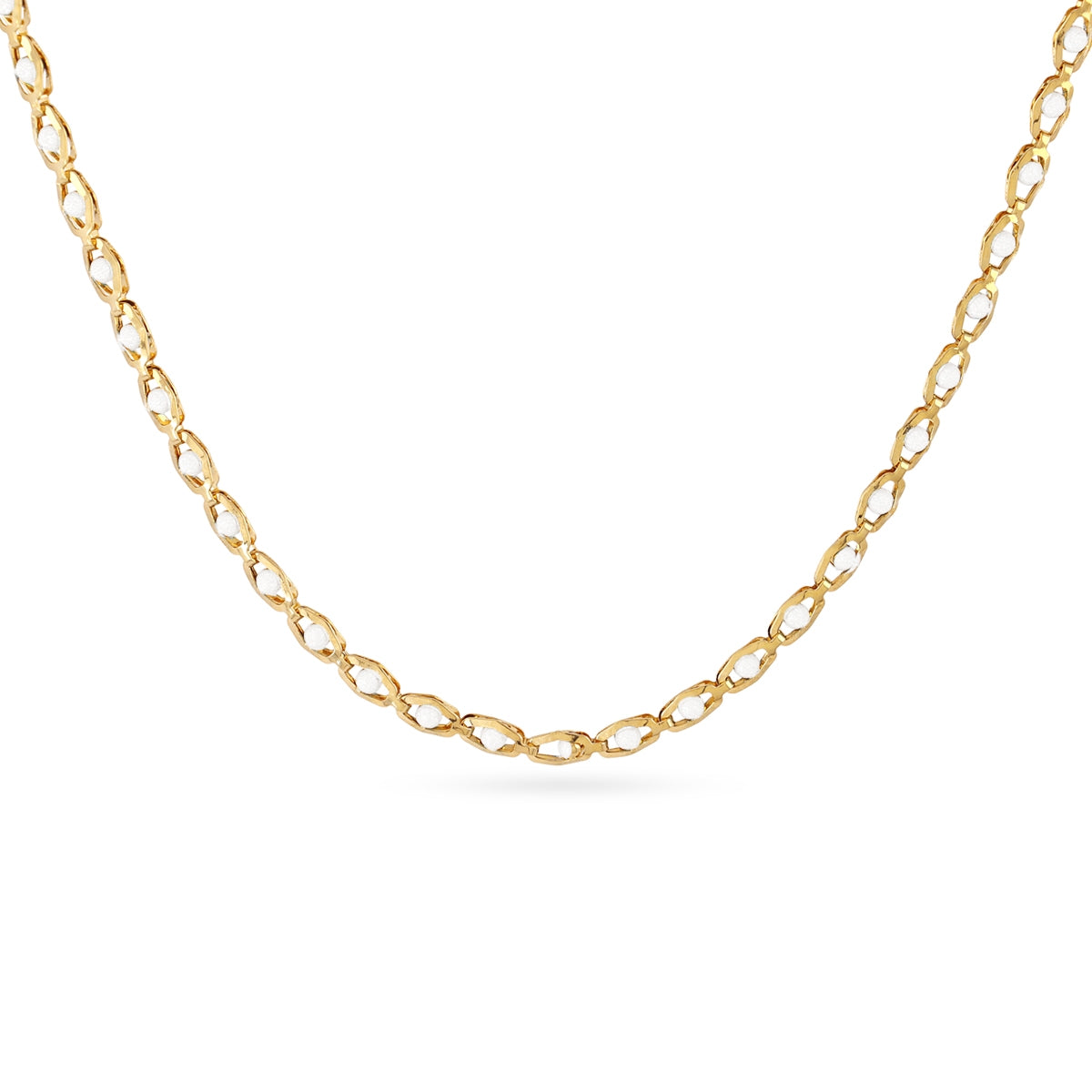 Collar dorado Spirit eslabones ojo esmaltado Blanco Anartxy