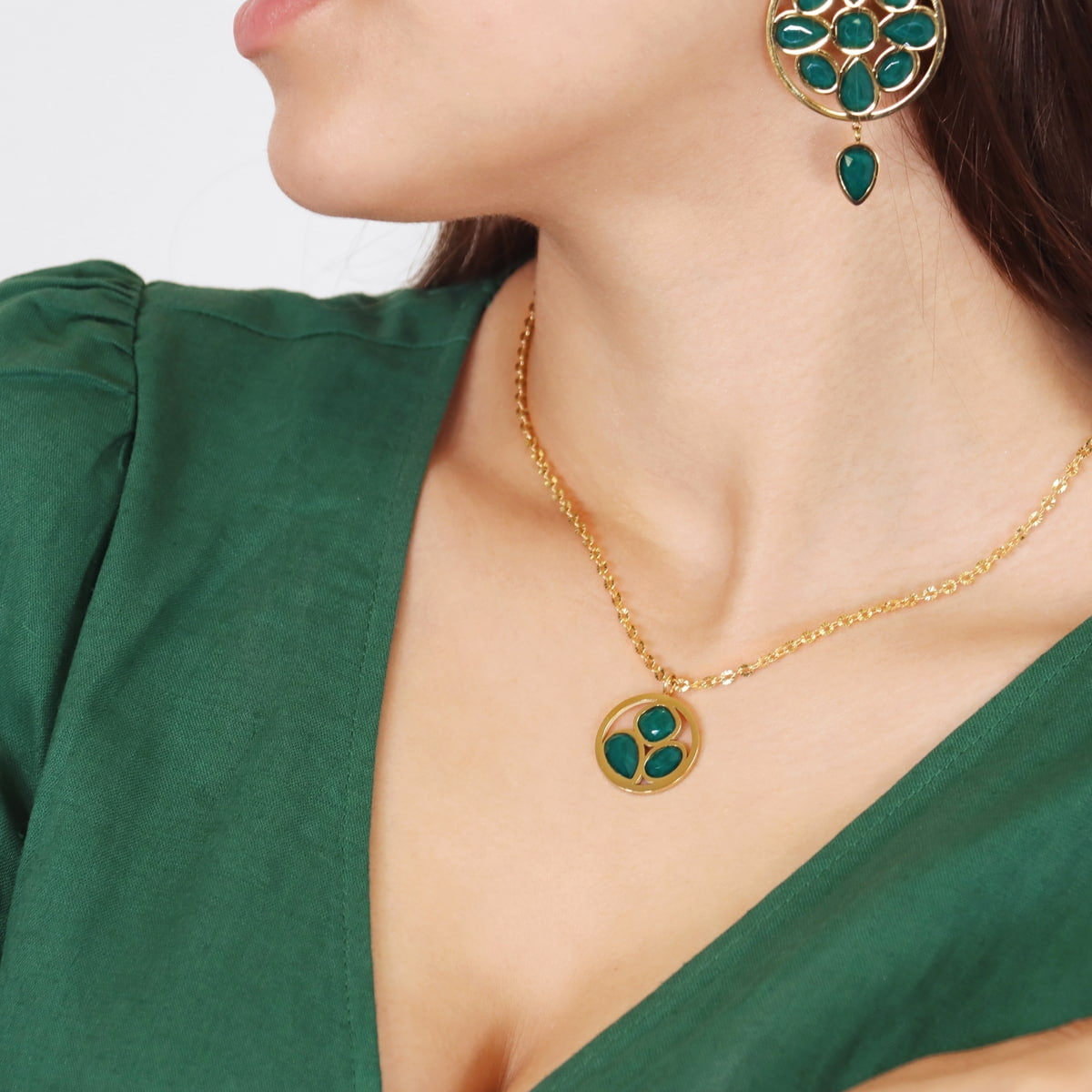 Collar Drops Drizzle Verde Anartxy