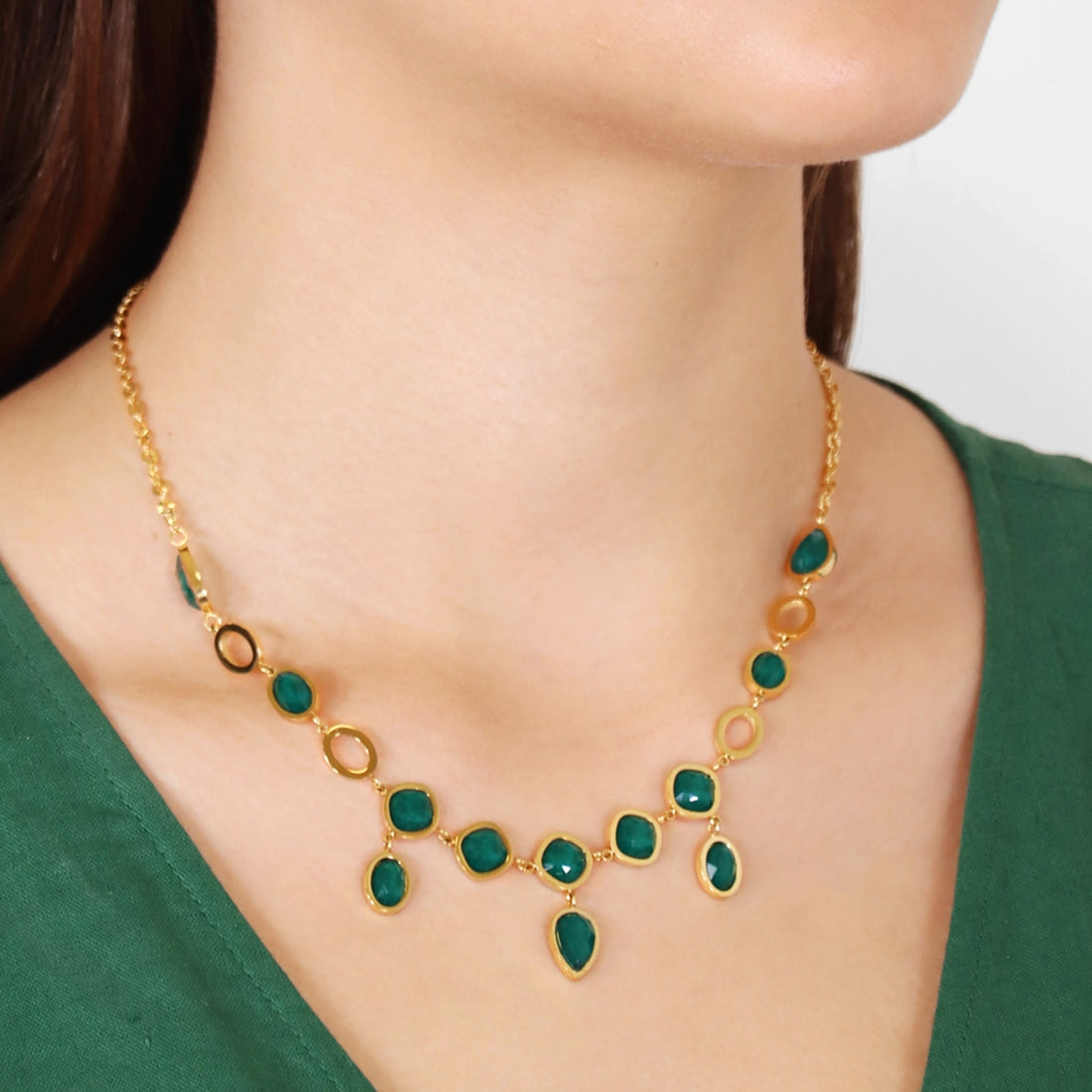 Collar Drops Orchid Verde Anartxy