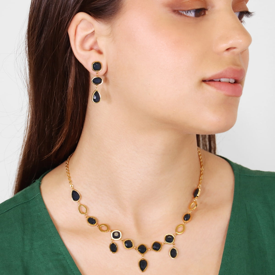 Collar Drops Orchid Negro Anartxy